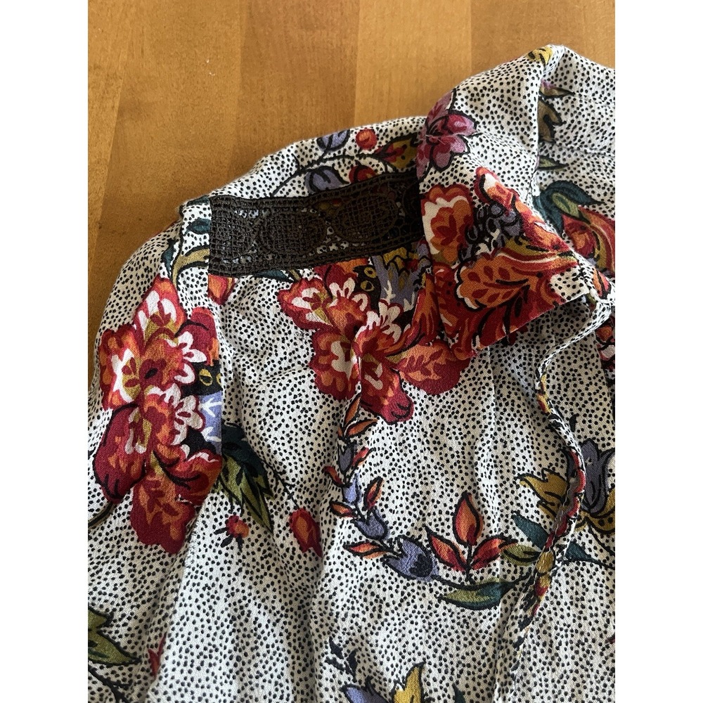 Maeve Anthropologie Blouse Flowy Top Boho Floral Lace Accents Size 2 Women's - Picture 3 of 9